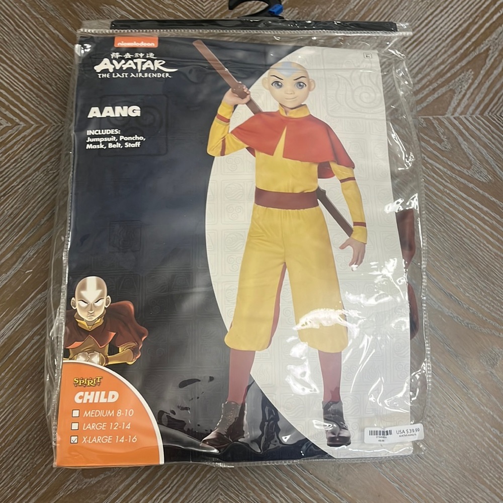 Avatar Aang costume lightly used size XL child 14-16 Halloween costume